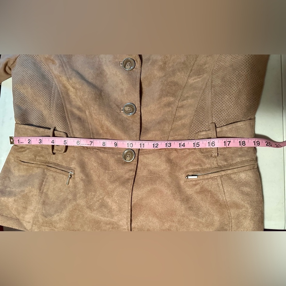 Chico's Belted Faux Suede Jacket Size 2 Large - Picture 12 of 12